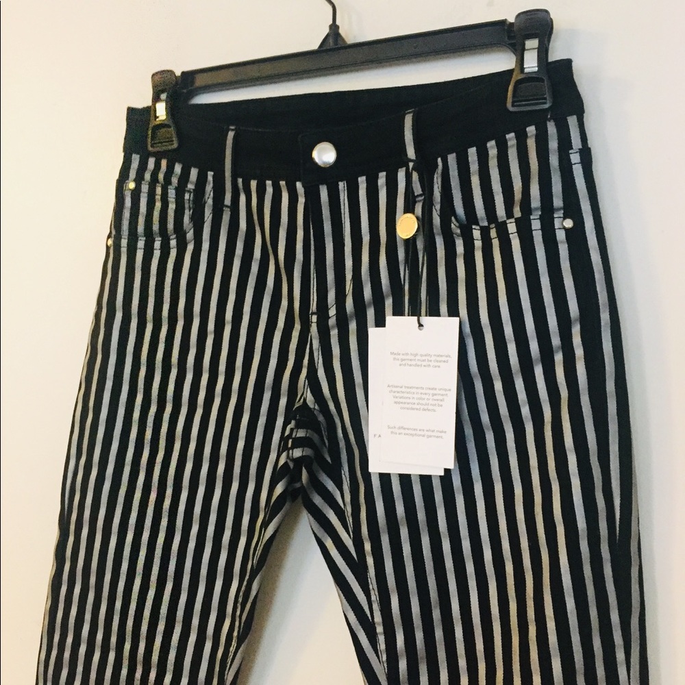 Faith Connexion Silver Striped Coated Jeans - Picture 4 of 7